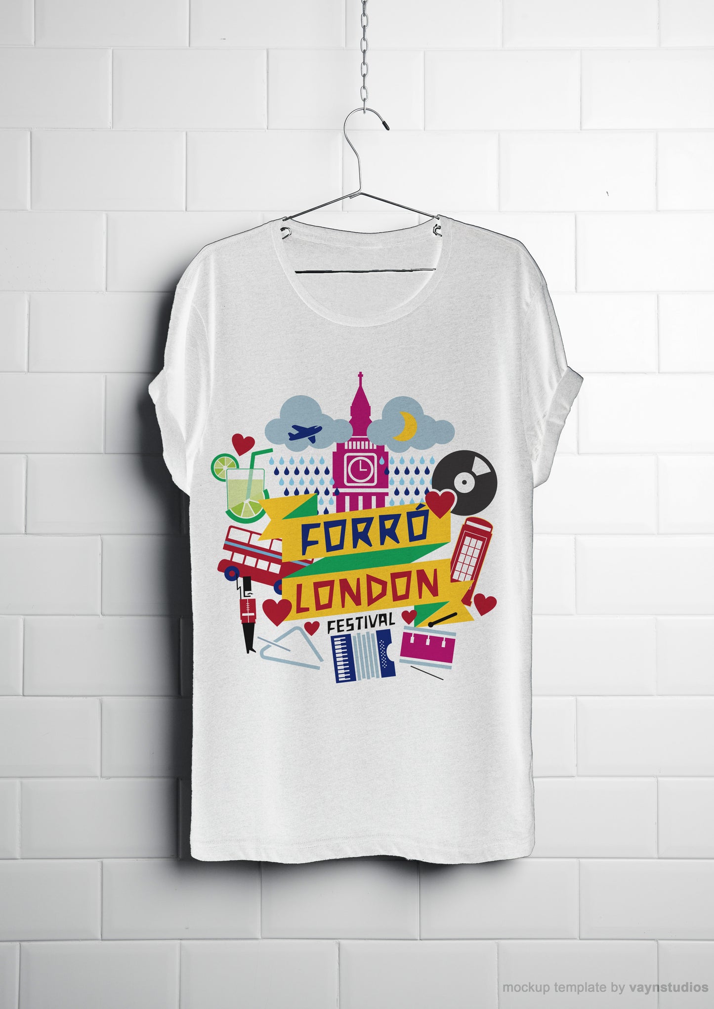 Forro London t-shirt back and White