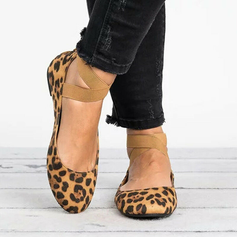 Forró dance shoes 2020 leopard print - Women's Kurl Ankle Strap Ballet Flats